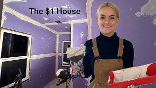 My $1 House: Drywall Mud & Kitchen/Bathroom Flooring (Week 18)