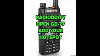 Radioddity Open GD-77 Add Hotspot MMDVM in codeplug