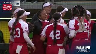 Utah's Mariah Lopez secures second Pac-12 Pitcher of the Week award, presented by Rawlings