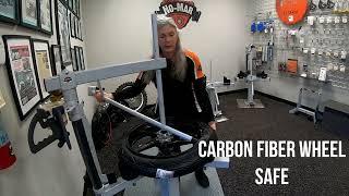 Carbon Fiber BST front Wheel Tire Change on a No-Mar Tire Changer. TWO minutes LONG.