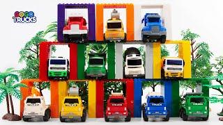 Finger Song - Let's make a garage for construction vehicles with bricks  Nursery Rhymes & Kids Songs