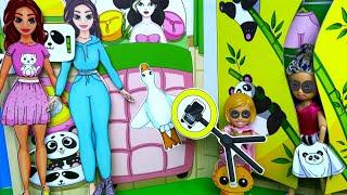 РУМ ТУР В ПАНДА СТИЛЕ! НОВЫЙ ДОМИК бумажной куклы ДОМИКИС куклы БАРБИ и ЛОЛ обзор ДАРИНЕЛКАТВ