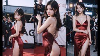 [4k AI 룩북] 시크 레드카펫 런웨이/Chic red carpet runway LOOKBOOK