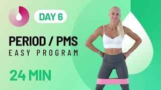 24 Min Period/PMS Workout Program at Home - Full Body, No Repeat, No Equipment | Day 6