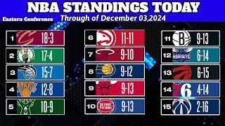 NBA Standings today as December 3,2024 |NBA Game results today| NBA Schedules Dec 4,2024 #nba 