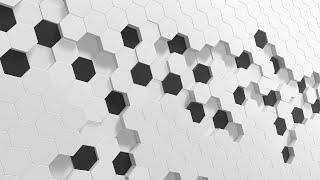 ⬢⬡ Black and White Abstract Shapes Animation Relaxing Background Screensaver | Cool Background ⬢⬡