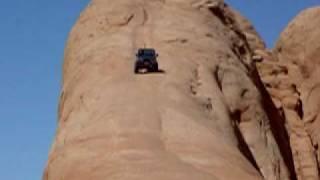 Driving down the Lion's Back, Moab, Utah