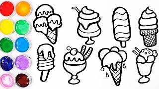 Como Dibujar y Colorear Helados Paso a Paso - Dibujos Faciles Para Aprende a Dibujar | FunKee Art