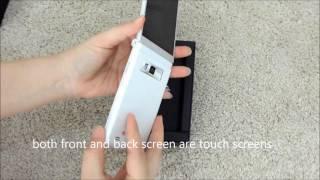 Japan Freetel Musashi FTJ161A - Android 5.0 Dual Touch Screen Flip Phone #unboxing