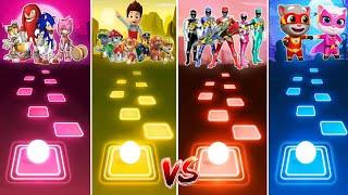 Sonic Team - Paw Petrol - Power Rangers Team - Talking Tom Team | Tiles Hop EDM Rush!