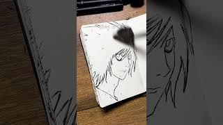 [ASMR] Drawing L  - Death Note #satisfying #asmr #shorts