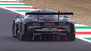 Full carbon McLaren 720S GT3 EVO 2025 spec car testing at Monza circuit feat. Pure sounds!