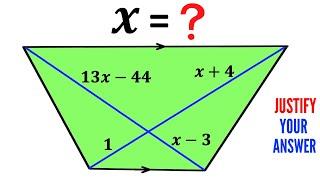 Can you solve for X? | Green Trapezoid | Trapezium | Important Geometry and Algebra skills explained