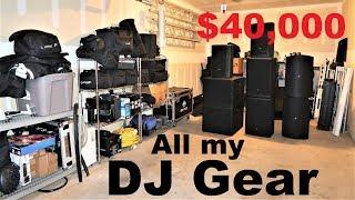 FULL DJ Garage TOUR | All my equipment | Speakers Lights Stage Truss Cables Stands