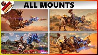 Horizon forbidden West ALL MOUNTS (Mountable Machines / How To Ride Machines)