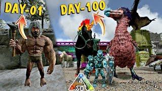 I Survive 100 Day In Ark Survival Evolved Mobile Snow Biom | LazySubra