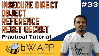 bwapp insecure dor reset secret || idor vulnerability || bwapp idor || Cyber World Hindi