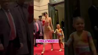 Kylie Jenner & Stormi Webster Wear Matching Jean Paul Gaultier Outfits While Leaving Their NY Hotel