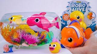 Toy asmr  Mini Aquarium Playset + Zuru Robo Fish ASMR Satisfying with Unboxing | Review toys
