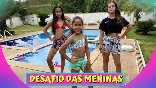 DESAFIO DA PISCINA COM AS MENINAS // COM O DESAFIO ACHAR O QUE ESTÁ ESCONDIDO?