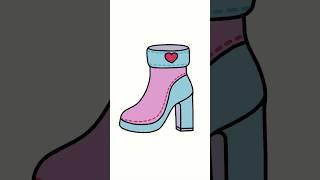 Learn How to Draw a Cute Cartoon High Heeled Boot  ️