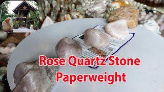 Natural rose quartz stone paperweight feng shui desktop