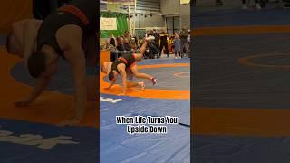Wrestler's throw attempt backfires as the opponent flips them over! Flip It Like You Mean It ‍️