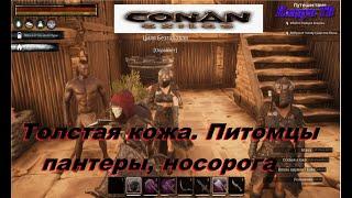 На канале Колдун ТВ-Conan Exiles. Толстая кожа. Питомцы носорога и пантеры.