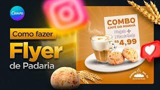 Flyer de Padaria [Arte chamativa, simples e rápida no Canva]