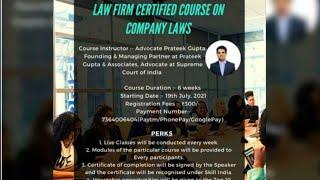 Law Firm Certified Course on Company Laws