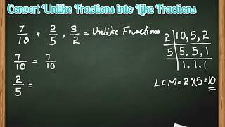 Like Fractions and Unlike Fractions || How to convert Unlike Fractions into Like Fractions