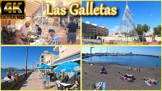 TENERIFE | Las Galletas [Commercial Area - Square - Las Galletas Beach ️] | Walking Tour [4K]