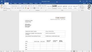 How to Create Timesheets in Word