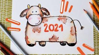 Как нарисовать быка / Новый год 2021 / How to draw bull