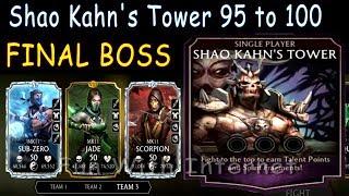 SHAO KAHN TOWER FINAL BOSS 95-100  Gameplay Mortal Kombat Mobile using MK11 Players