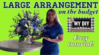 How to make a large flower arrangement for wedding or funeral | STAGE ARRANGEMENT| ON THE BUDGET!