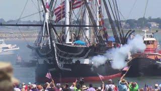 Raw Video: U.S.S. Constitution 21-Gun Salute