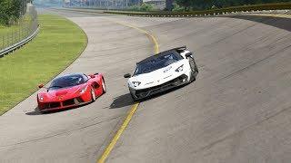 Lamborghini SVJ 63 vs Ferrari LaFerrari at Monza Full Course 1966