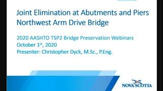 2020-10-01 Christopher Dyck - Joint Elimination Through Pier Integration Bridge Webinar Series