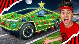 TRANSFORMEI MEU CYBERTRUCK EM UMA ÁRVORE DE NATAL!