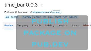 Create Package and Publish on Pub.dev - Complete Tutorial