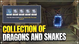 Collection of Dragons and Snakes - The five lost books | World Quests and Puzzles |【Genshin Impact】