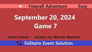 FreeCell Adventure Game #7 | September 20, 2024 Event | Easy