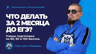 Что делать за 2 месяца до ЕГЭ? Планы подготовки на 80, 90 и 100 баллов. Старт курса "Медведь"