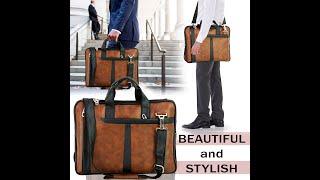 Storite PU Leather 15.6 Inch Laptop Shoulder Sling Office Travel Organizer Bag for Men & Women.