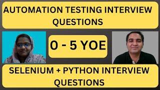 Selenium With Python Interview Questions and Answers  - Python Interview Questions| 2+ YOE