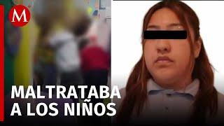 Detienen a maestra que fue grabada maltratando a menores en Coacalco, Edomex