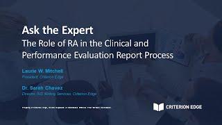 Ask the Expert: The Role of RA in the Clinical and Performance Evaluation Report Process