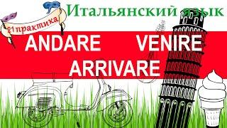 Итальянский язык. Практика 21. Глаголы движения ANDARE, VENIRE, ARRIVARE.