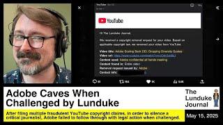 Adobe Caves When Challenged by Lunduke